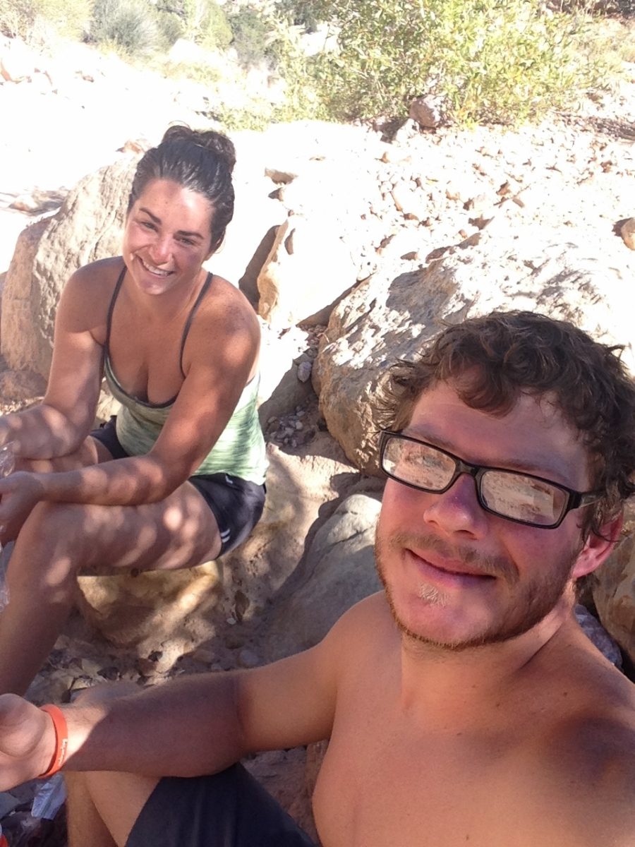 free camping near Zion, couple eating breakfast, arboursabroad