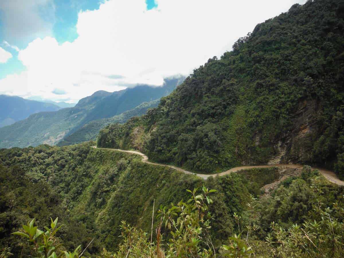 The death road from above.
