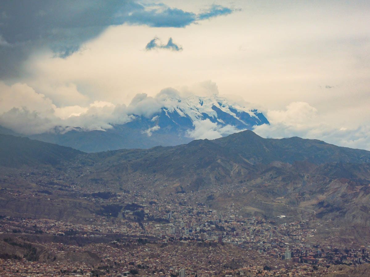 La Paz city with major peak in background.