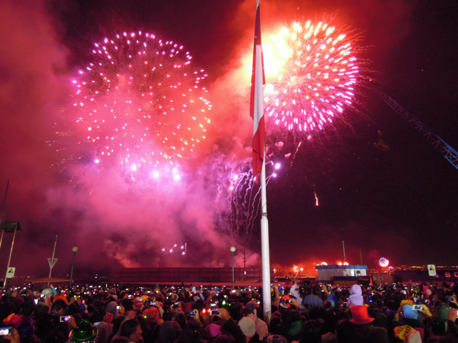And again.. they went on for so long.. and you can kind of tell in this picture that you can see the firework shows all the way up the coastline!! Truly amazing!!