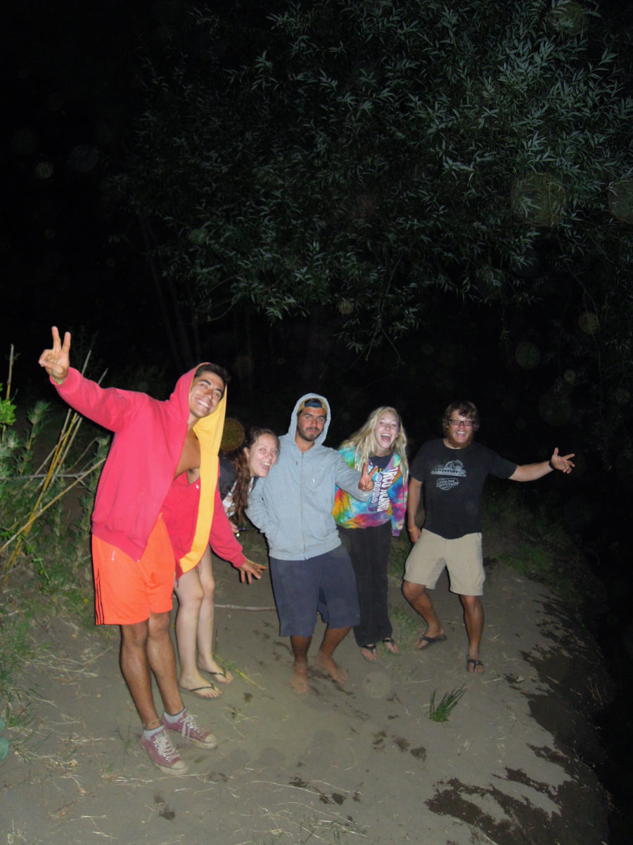 And Gaspar lost a game we played so he had to jump in the river!!