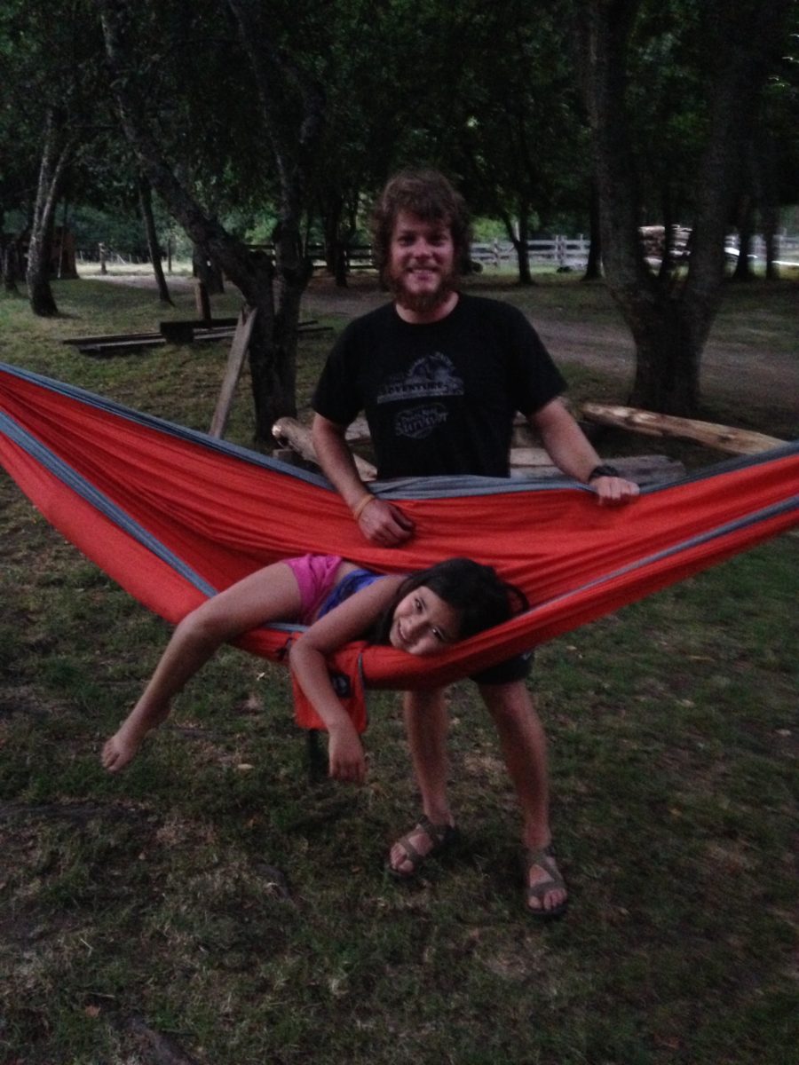 Flo loved flipping in the hammock. She asked Jason every day to flip her in the hammock.