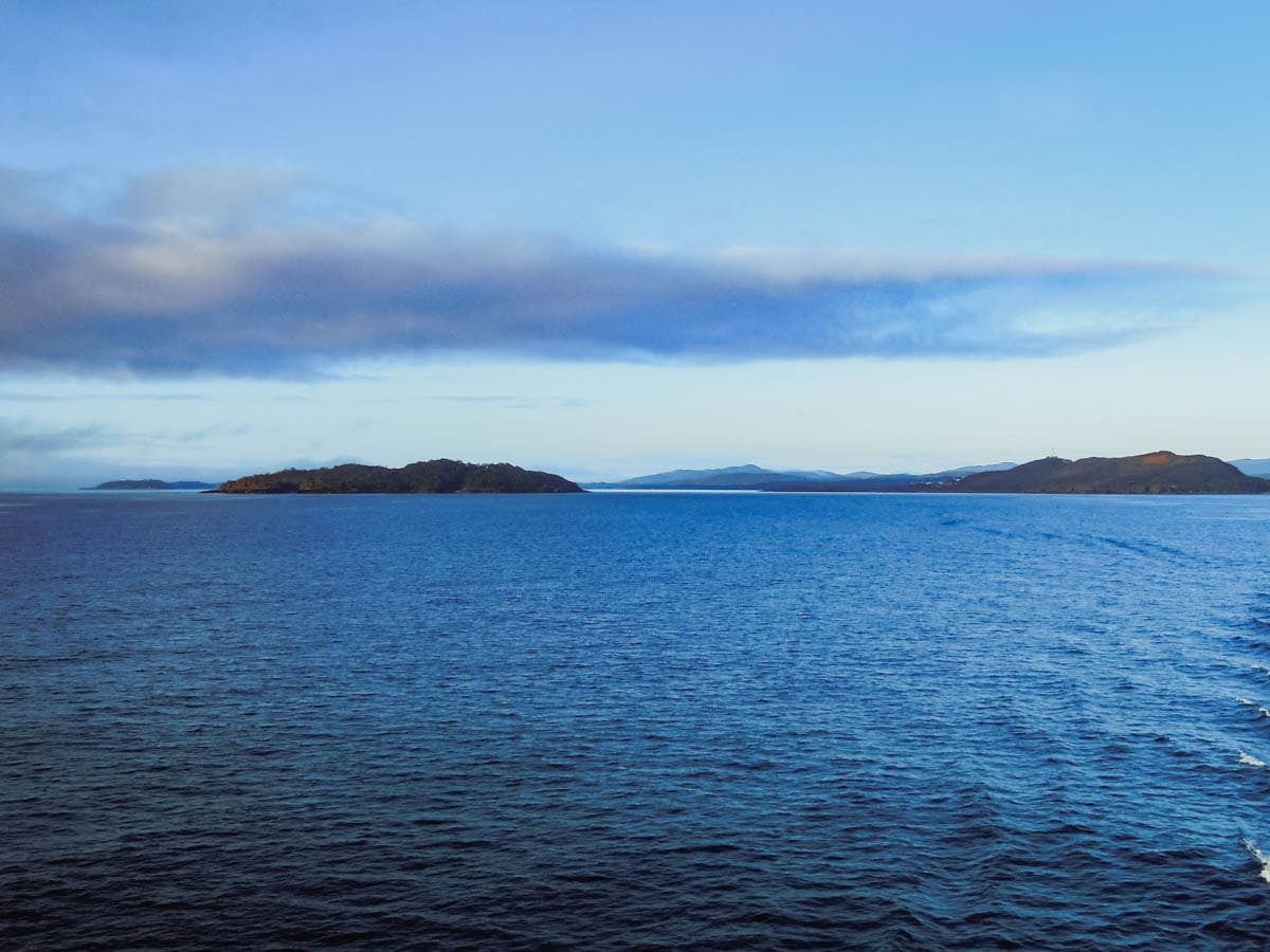 Early morning on ferry boat.