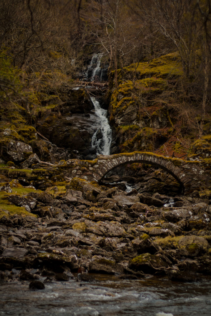 bridge, waterfall, Glen Lyon, arboursabroad