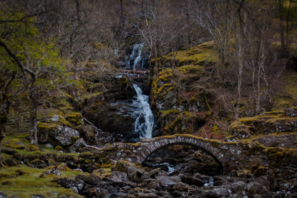 bridge, waterfall, Glen Lyon, arboursabroad