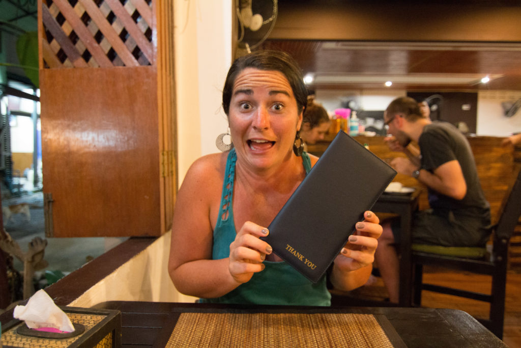 check book, Anna's Restaurant, Koh Phi Phi Restaurants, arboursabroad, thai islands