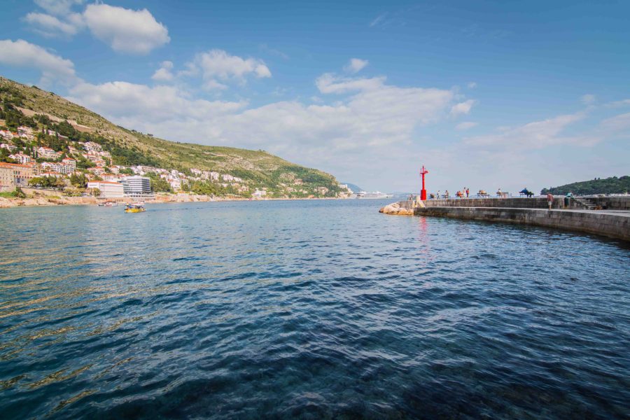 Adriatic sea with small lighthouse tower