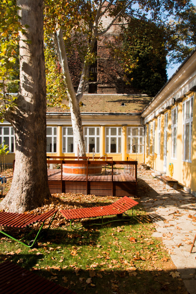 Kiraly baths, Budapest Thermal Baths, wooden hot tubs, terrace, arboursabroad