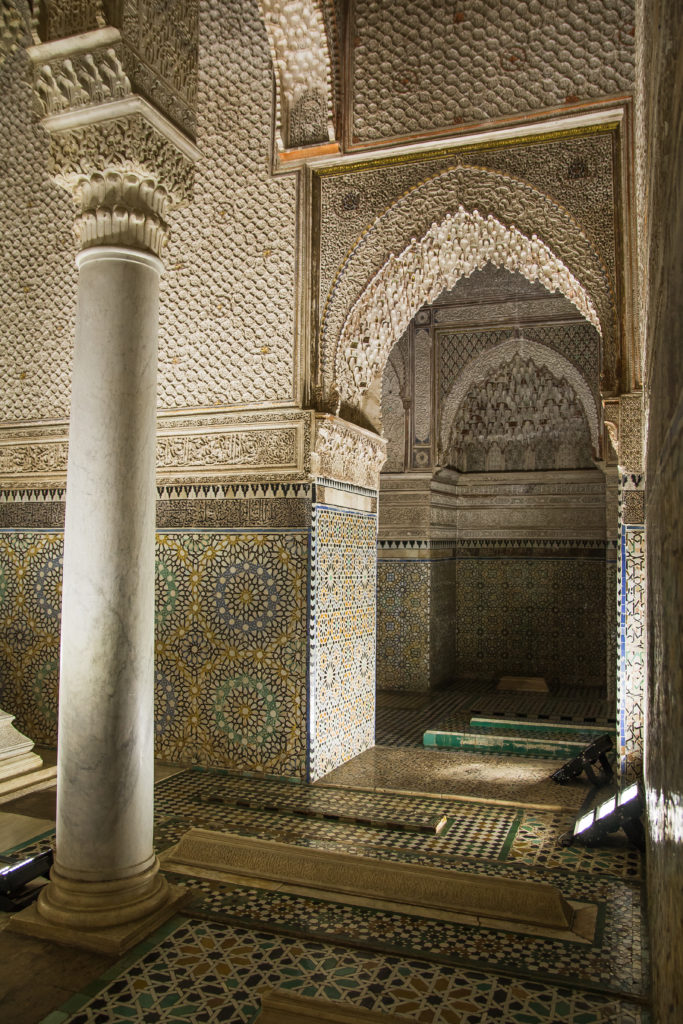 Saadian Tombs, Marrakech, tile, mosaic art, carved ceiling, arboursabroad