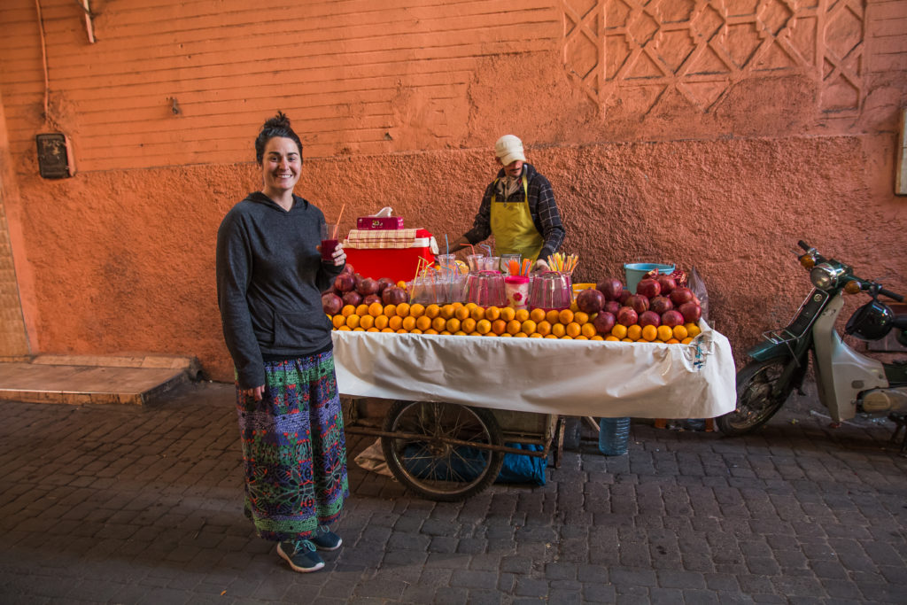 fresh juice, moroccan juice stand, three days in Marrakech, arboursabroad