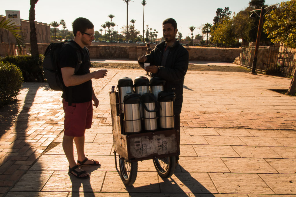 Marrakech street tea, tea cart, Morocco, arboursabroad