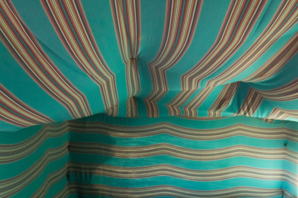 Camel trek accommodation, canvas interior, teal canvas, arboursabroad, camel trek Morocco
