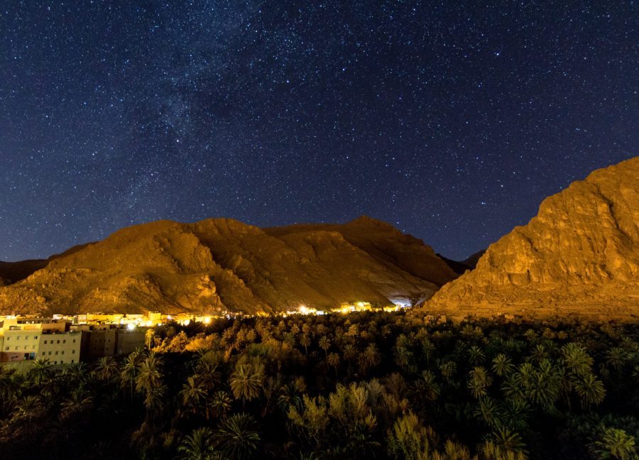 Todra Gorge at night, night photography, Morocco, arboursabroad