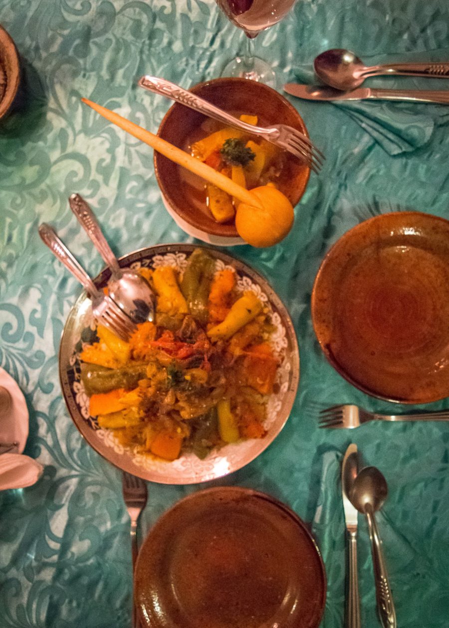 Berber tagine with clay dishes, Morocco food, arboursabroad, table setting