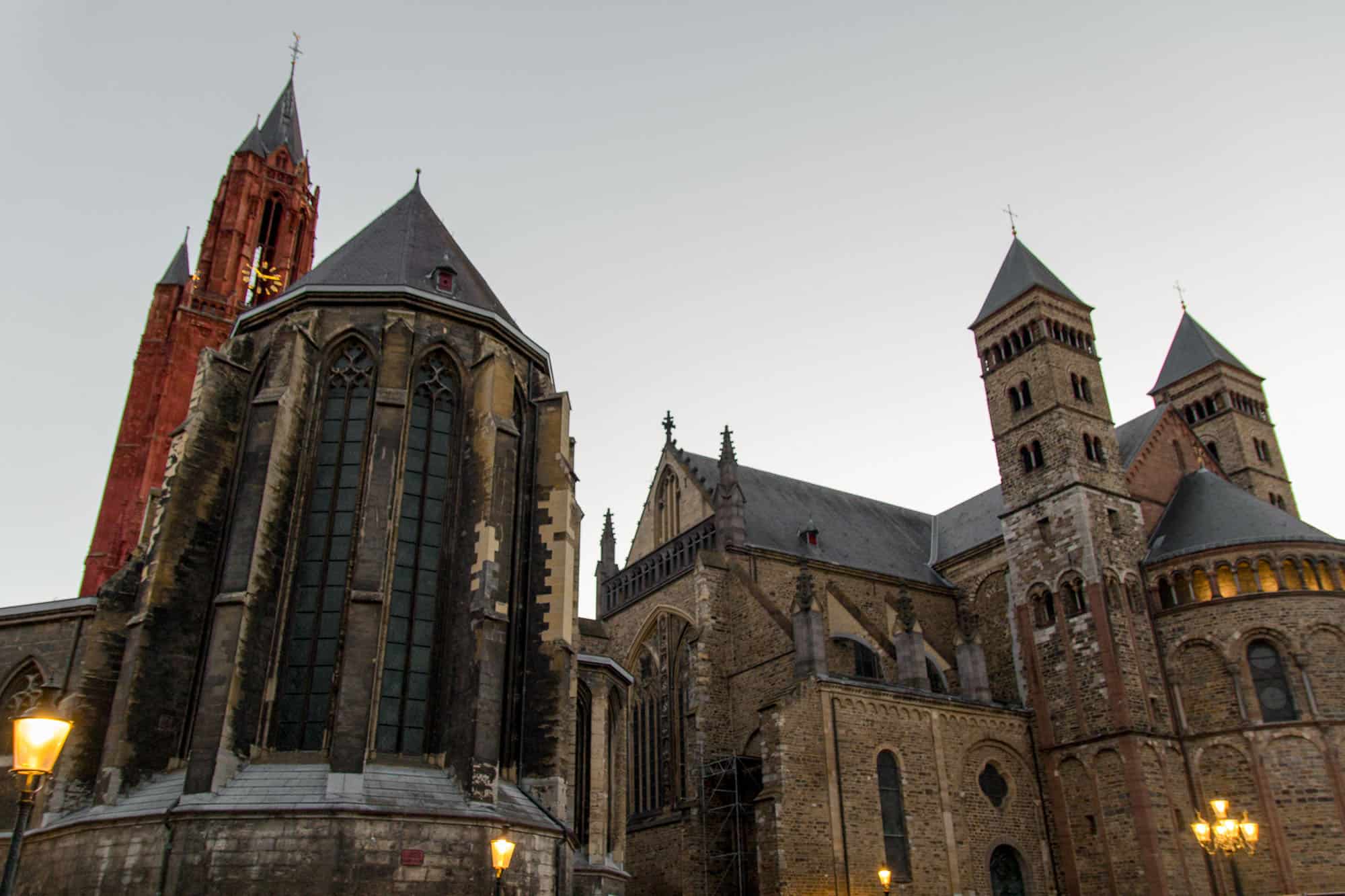 Cathedral chapel in the Netherlands in Europe at dusk.