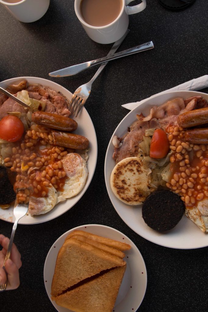Scottish Breakfast, Pitstop, baked beans and eggs, arboursabroad, traditional scottish food