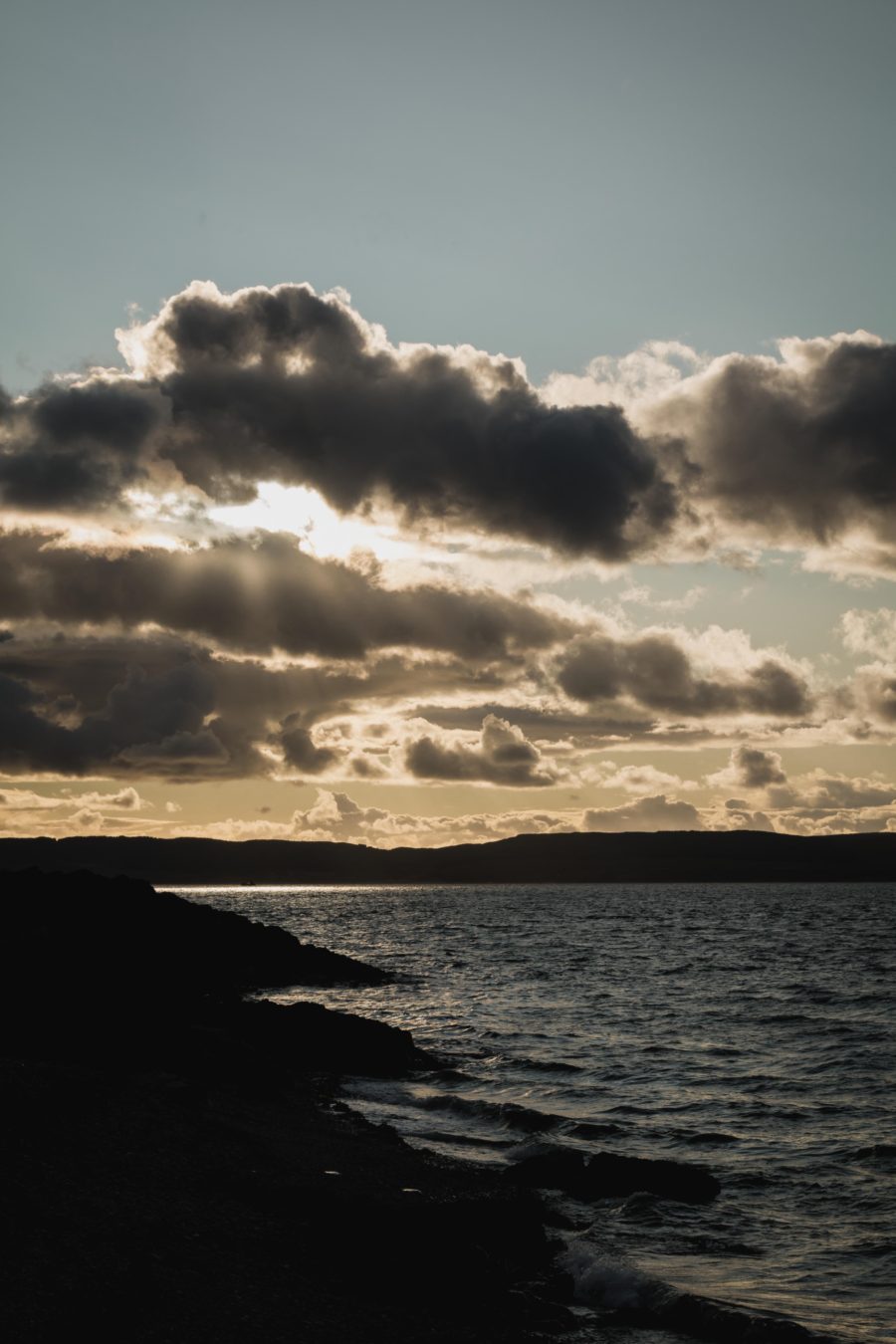 Sunset over rocky coastline, Isle of Arran, Scotland, arboursabroad