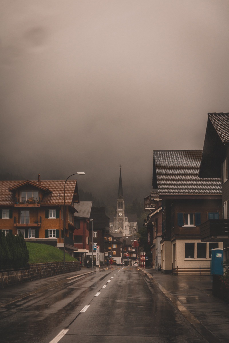 Switzerland by car, swiss villages, steeple, arboursabroad