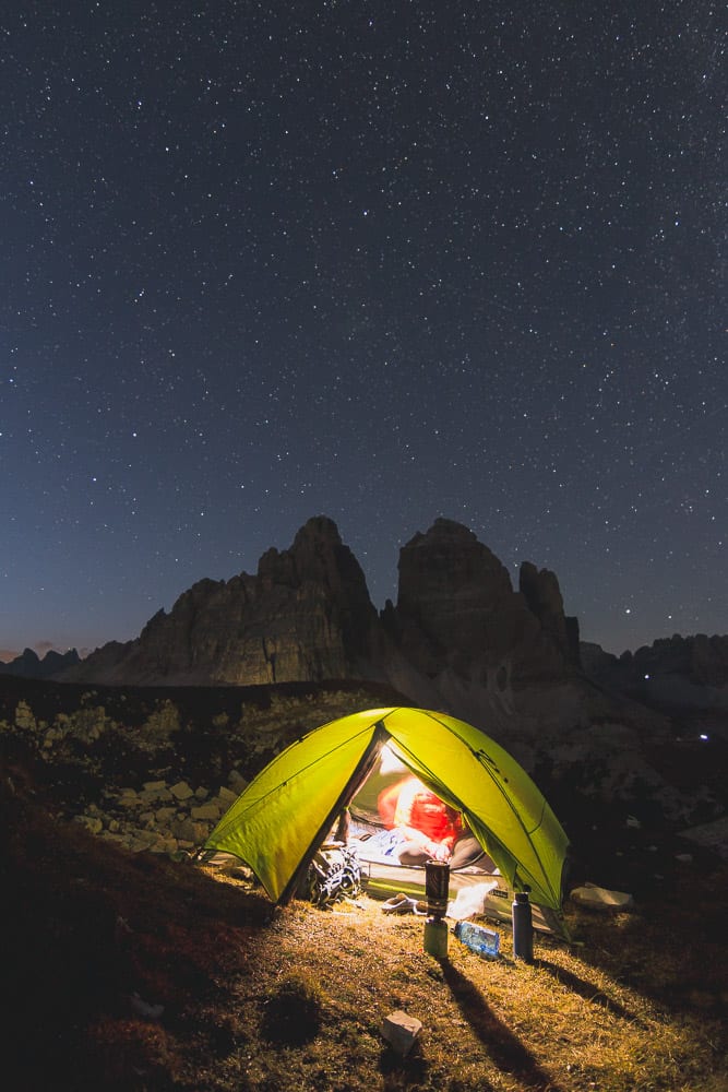 Tre Cimes Italy tent stars gear