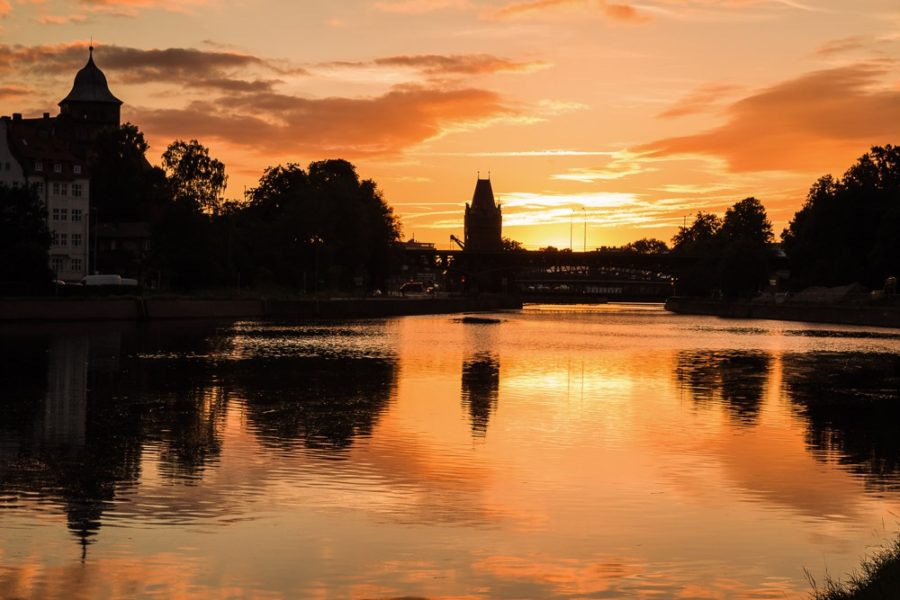 orange sunset over water, sunset river reflections, arboursabroad, vantrails