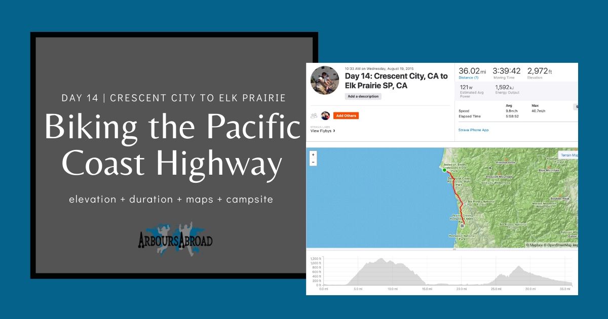 cycle touring the west coast bike route information, Cycling Cresent City to Elk Prairie