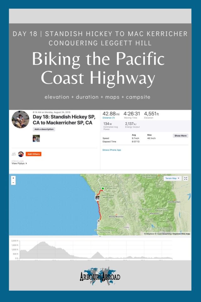 pacific coast bike tour blog, day 18, cycling information for Standish Hickey to Mac Kerricher