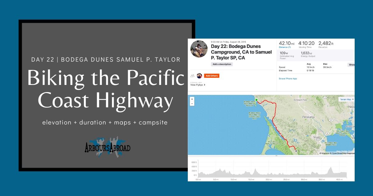 cycling Bodega Dunes to Samuel P. Taylor down the PCH
