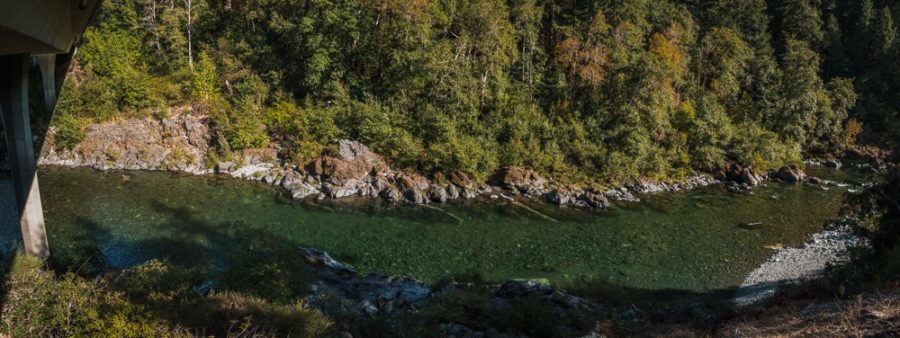 Mary Adams Peacock Memorial Bridge swimming hole on the Smith River