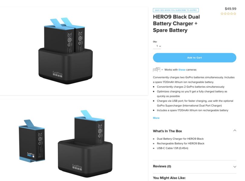 gopro, gopro hero 9 black dual charger, battery, arboursabroad
