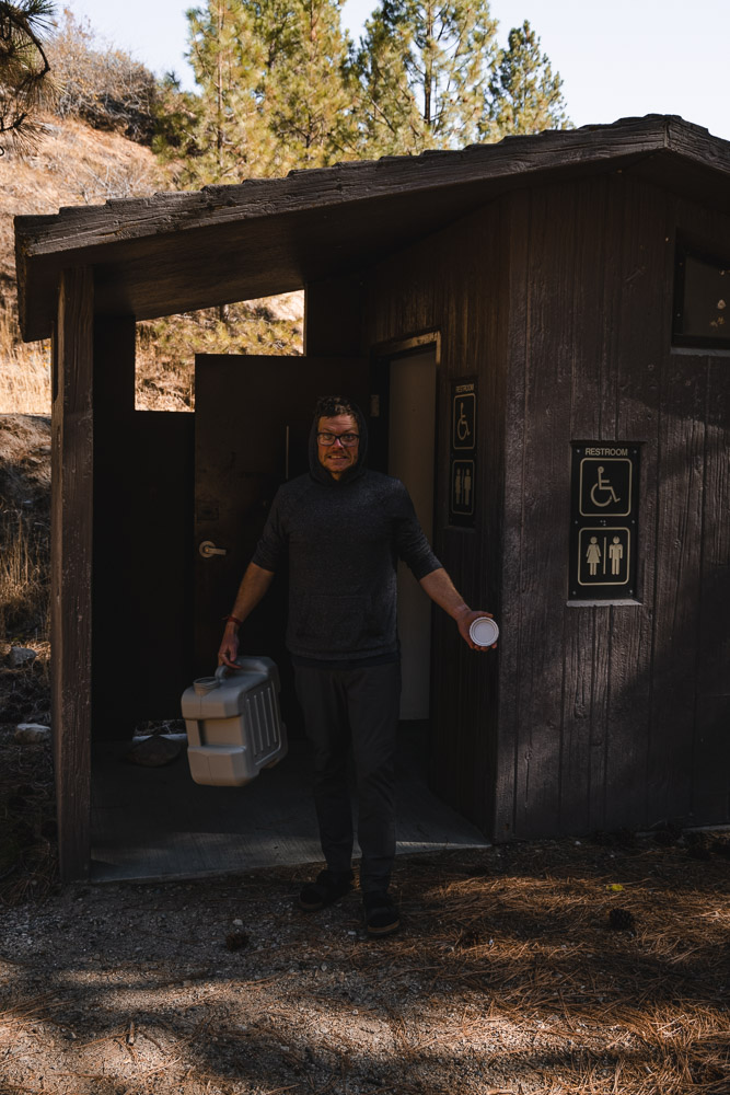 dumping a portable toilet, campervan life, arboursabroad