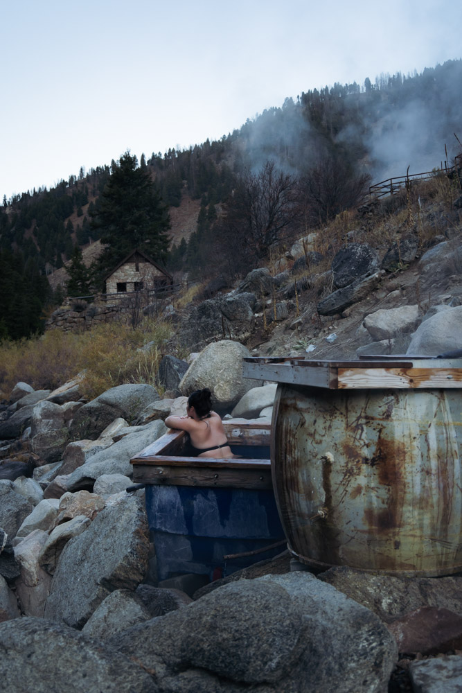 hot spring pots and bathhouse in Stanley, Idaho, ArboursAbroad