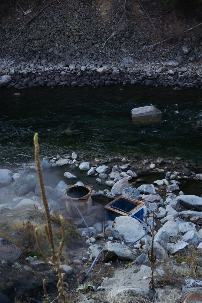 hot pots and river rock hot pools at Sunbeam Hot Spring, Idaho, arboursabroad