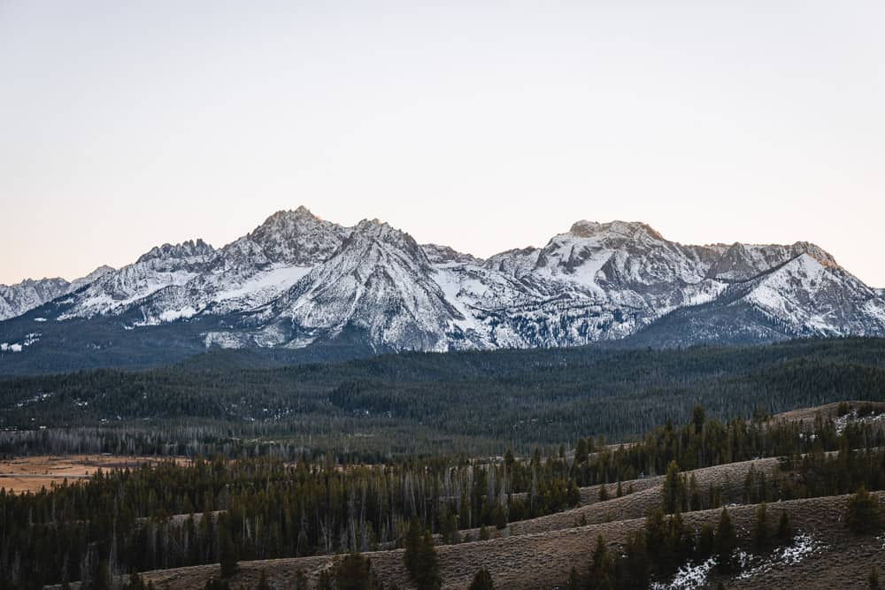 jagged, snowdusted mountains in the Sawtooth Wilderness, ArboursAbroad, Idaho