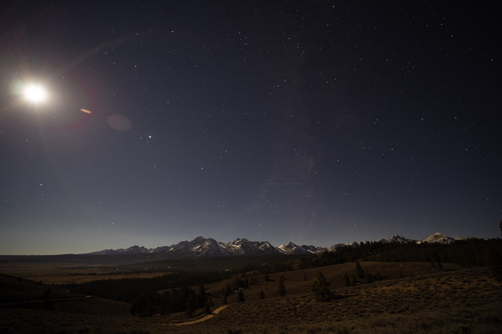 night photography of mountains with full moon, ArboursAbroad