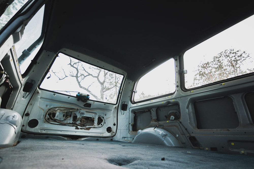 minivan down to bare metal, van walls, arboursabroad, vantrails