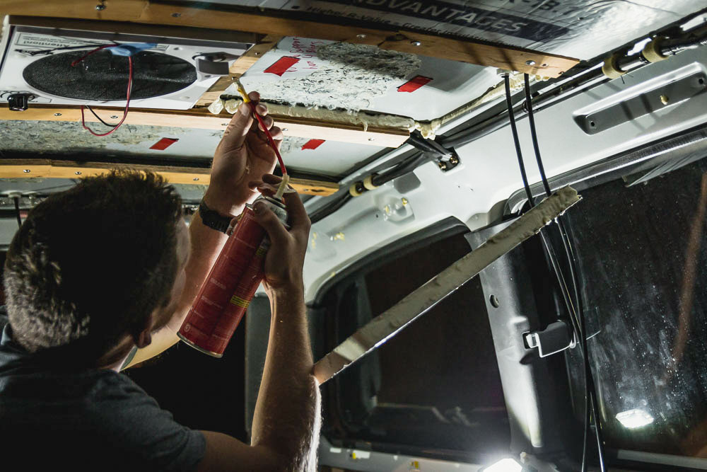 insulating a minivan camper conversion ceiling, Arboursabroad