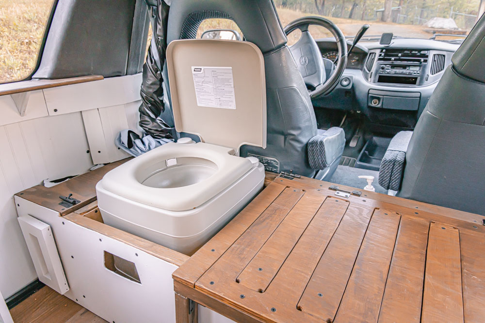 Our Van Conversion Bathroom | Minivan Camper Conversion