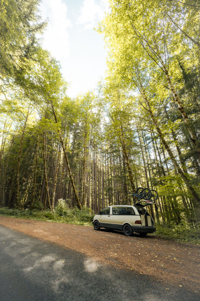 dispersed camping on side of road, vantrails, arboursabroad