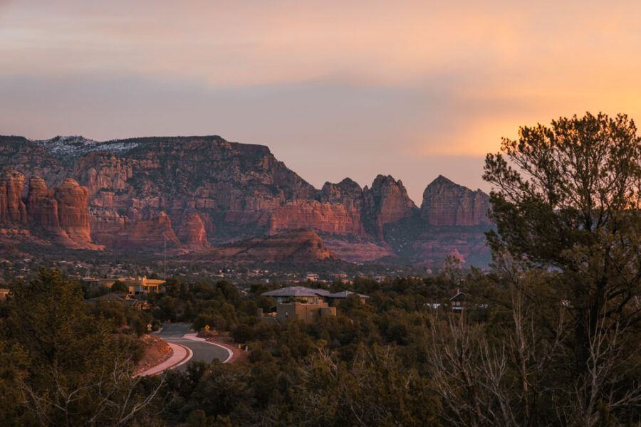 Sunrise views in Sedona from Cultural Park.