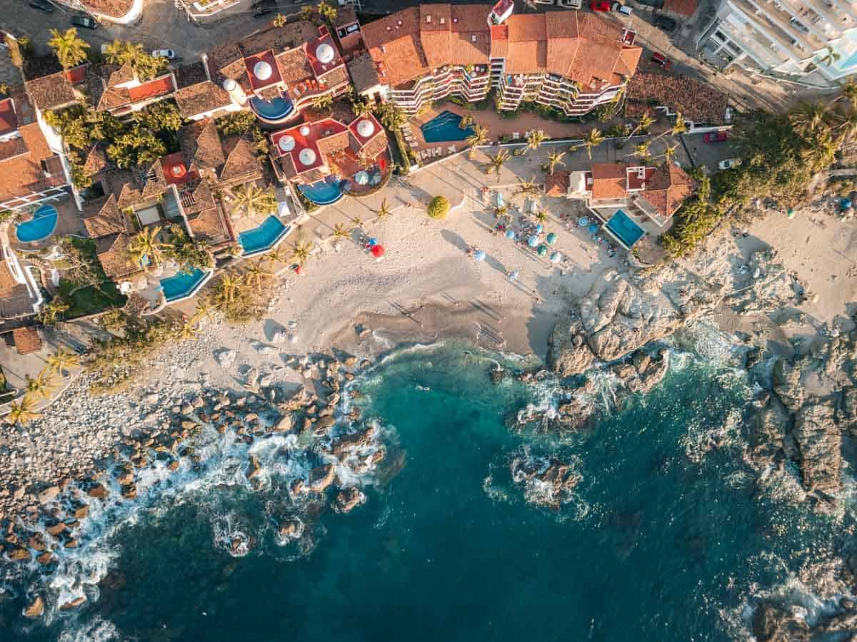 Mexico beach from a drone shot.
