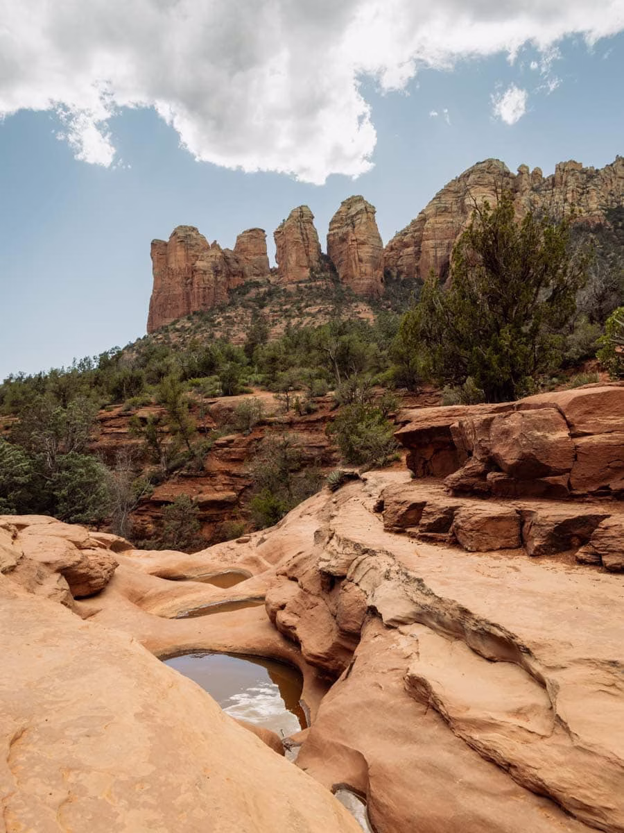 Water in pools called Seven Sacred Pools on Soldier's Pass Trail in Sedona.